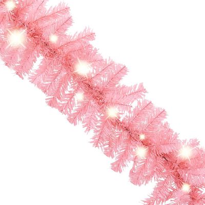 vidaXL Julgirlang med LED-lampor 5 m rosa