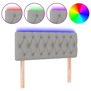 vidaXL S&auml;nggavel LED ljusgr&aring; 100x7x78/88 cm tyg