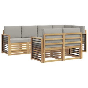 vidaXL Utomhussoffset 7 pcs Vit och ljusgr&aring; 247 x 128,5 x 73 cm