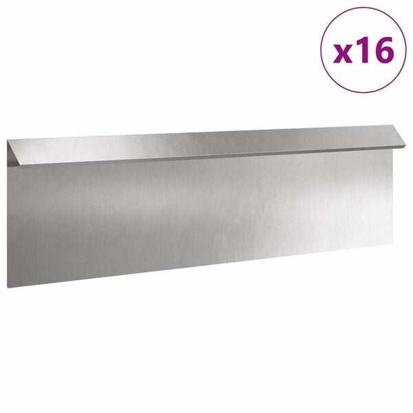 vidaXL Snigelfence 16 pcs Silver 100 x 3,5 x 25 cm Rostfritt st&aring;l