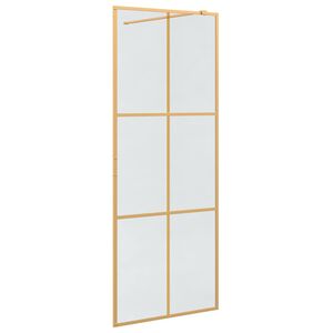 vidaXL Walk-in Duschv&auml;gg Guld 80 x 195 cm h&auml;rdat glas