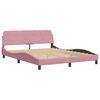 vidaXL Bed Frame with LED without Mattress "Hanko" Pink 160x200 cm Velvet