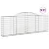 vidaXL Gabioner b&aring;gformade 11 st 300x30x100/120 cm galvaniserat j&auml;rn