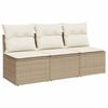 vidaXL Tr&auml;dg&aring;rdssoffa 3-sits med dynor konstrotting beige