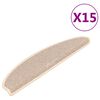 vidaXL Trappmattor 15 st 65x21x4 cm vita och bruna halvrunda stora