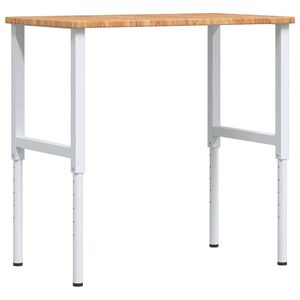 vidaXL Arbetsb&auml;nk ljusbrun 100x60x(71,5-98) cm massiv ek rektangul&auml;r