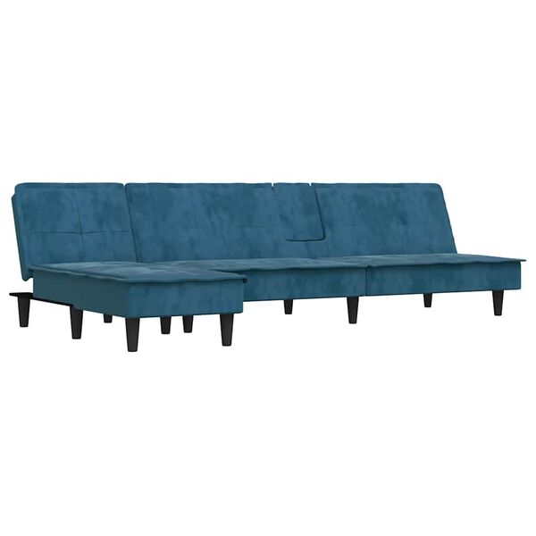 vidaXL L-formad b&auml;ddsoffa m&ouml;rkgr&ouml;n 255x140x70 cm sammet