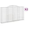 vidaXL Gabioner b&aring;gformade 2 st 300x30x160/180 cm galvaniserat j&auml;rn