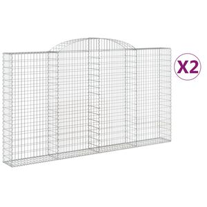 vidaXL Gabioner b&aring;gformade 2 st 300x30x160/180 cm galvaniserat j&auml;rn