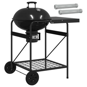vidaXL Kolkgrill med r&ouml;karslangar 91 x 71 x 107 cm St&aring;l Svart