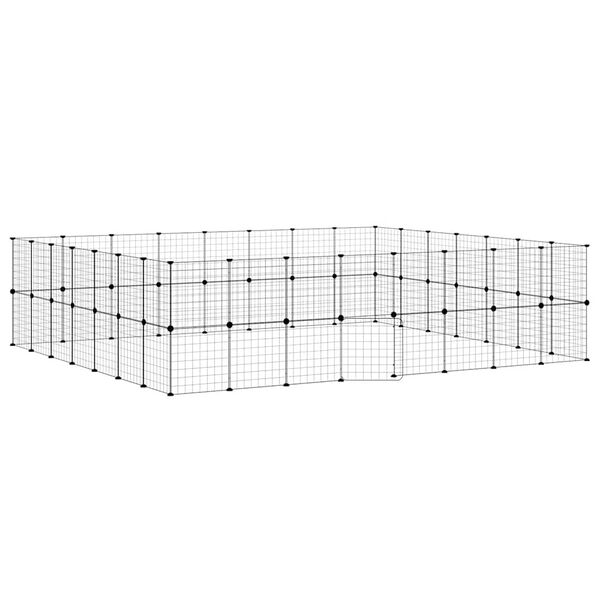 vidaXL Hundg&aring;rd svart 60 paneler 35x35 cm st&aring;l