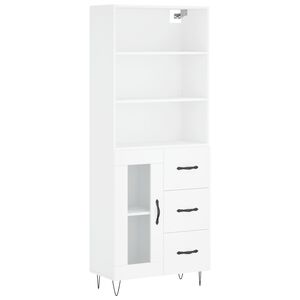 vidaXL H&ouml;gsk&aring;p vit 69,5x34x180 cm konstruerat tr&auml;