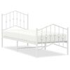 vidaXL S&auml;ngram med huvudgavel och fotgavel vit metall 75x190 cm