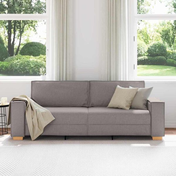 vidaXL 3-sitssoffa taupe 180 cm tyg