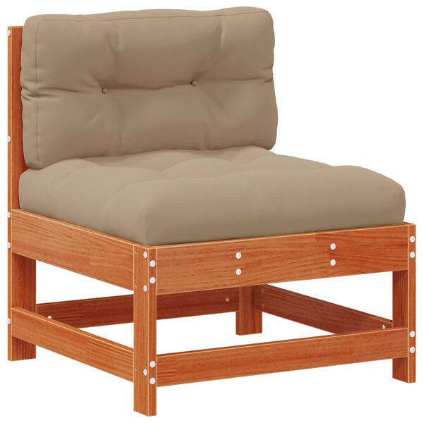 vidaXL Tr&auml;dg&aring;rd Mittensoffa Massivt furu VaxBrun