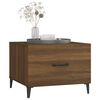 vidaXL Soffbord med metallben 2 st brun ek 50x50x40 cm