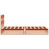 vidaXL Sängram utan madrass vaxbrun 75x190 cm massiv furu