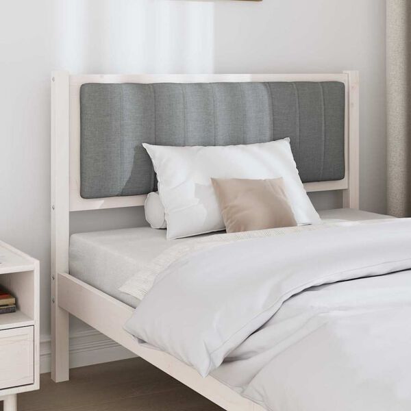 vidaXL Kl&auml;dd s&auml;nggavel med huvudgavel Vit 100 cm Massiv furu