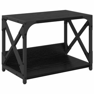vidaXL Skrivarst&auml;ll Svart Ek 44 x 26 x 31.5 cm Konstruerat tr&auml;