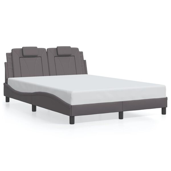 vidaXL Bed Frame "Viana" without Mattress Grey 140x200 cm Faux Leather