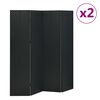 vidaXL Rumsavdelare 4 paneler 2 st svart 160x180 cm st&aring;l
