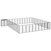vidaXL Hundbur 46 paneler svart 50x100 cm pulverlackerat st&aring;l