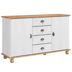 vidaXL Sideboard med l&aring;da ASKIM 133,5 x 40 x 79 cm Massiv furu