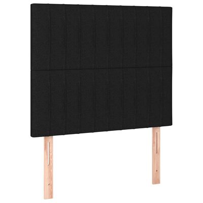 vidaXL Ramsäng med madrass & LED svart 90x190 cm tyg