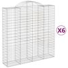 vidaXL Gabioner b&aring;gformade 6 st 200x50x200/220 cm galvaniserat j&auml;rn