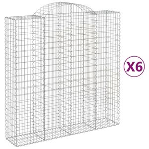 vidaXL Gabioner b&aring;gformade 6 st 200x50x200/220 cm galvaniserat j&auml;rn