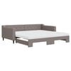 vidaXL Dagb&auml;dd med extrab&auml;dd och madrasser taupe 100x200 cm tyg