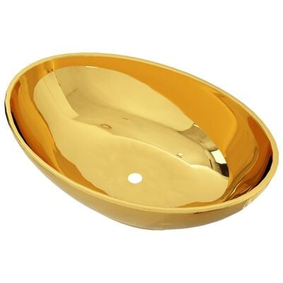 vidaXL Handfat 40x33x13,5 cm keramik guld