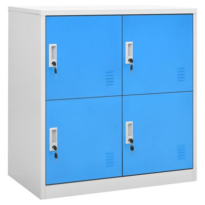 vidaXL Förvaringsskåp 2 st ljusgrå och blå 90x45x92,5 cm stål
