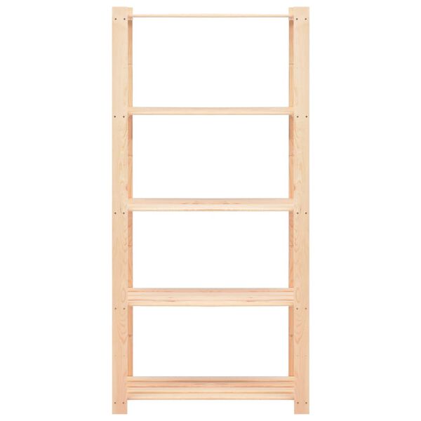 vidaXL Förvaringshylla 5 hyllor 10 st 80x38x170 cm massiv furu 250 kg