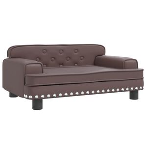 vidaXL Barnsoffa brun 70x45x30 cm konstl&auml;der