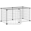 vidaXL Husdjursbur svart 8 paneler 70x35x35 cm st&aring;l