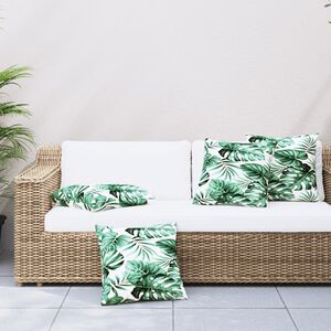 vidaXL Soffkuddar 4 st bladm&ouml;nster 50x50 cm tyg