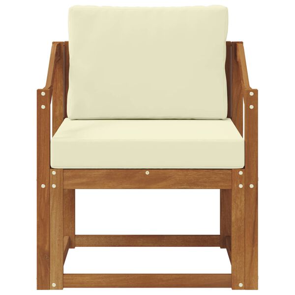 vidaXL Utomhussoffa Massivt akaciatr&auml; och polyester Naturf&auml;rg