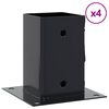 vidaXL Stolpbaser, fyrkant, 4 delar, 91x91 mm pulverlackerat st&aring;l