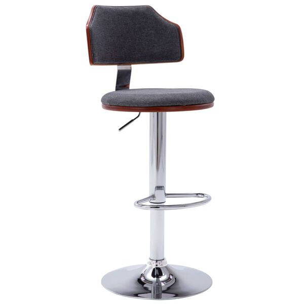 vidaXL Barstolar 2 st m&ouml;rkgr&aring; b&ouml;jtr&auml; och tyg