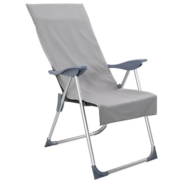 vidaXL Utomhus Stols Handdukar 2 pcs M&ouml;rkgr&aring; 130 x 60 cm