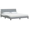 vidaXL Bed with Mattress "Hanko" Light Grey 180x200 cm Fabric