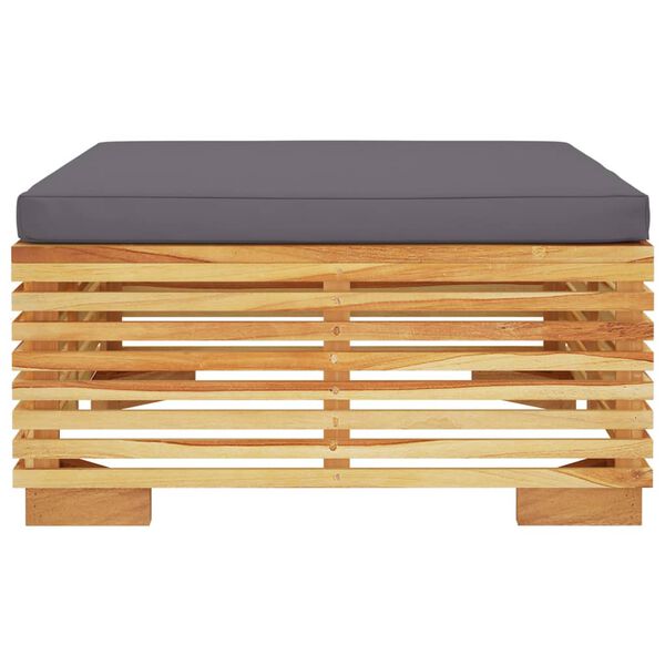 vidaXL Fotpall f&ouml;r tr&auml;dg&aring;rden m&ouml;rkgr&aring; dyna massiv teak