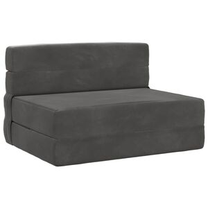 vidaXL F&auml;llbar Soffbed M&ouml;rkgr&aring; 70 x 80 x 60 cm Tyg