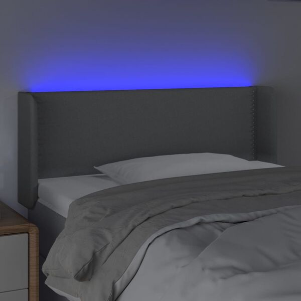 vidaXL S&auml;nggavel LED ljusgr&aring; 93x16x78/88 cm tyg