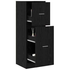 vidaXL Apotekssk&aring;p Svart ek 40 x 41 x 118 cm Konstruerat tr&auml;