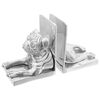 vidaXL Bokstöd 2 pcs Silver 12 x 15 x 18 cm Aluminium