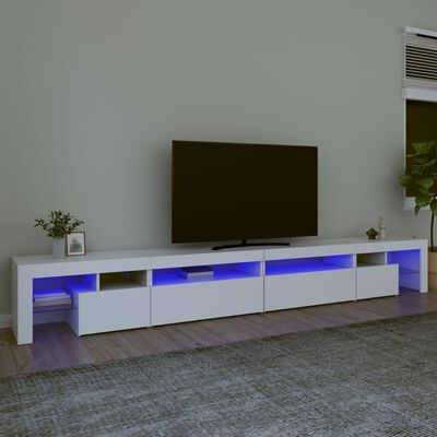 vidaXL Tv-bänk med LED-belysning vit 290x36,5x40 cm