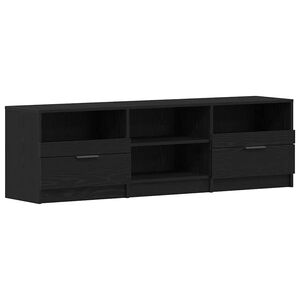 vidaXL TV-sk&aring;p 150 x 33,5 x 45 cm Svart Ek Konstruerat tr&auml;