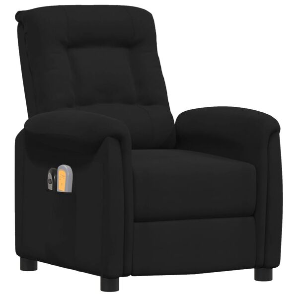 vidaXL Elektrisk massagefåtölj svart mikrofibertyg